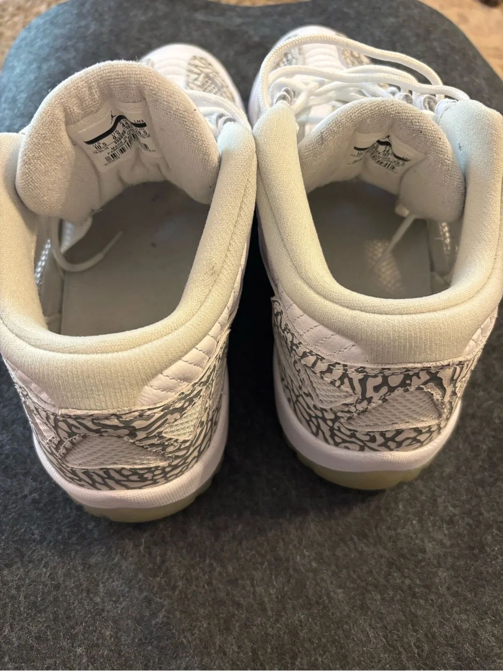 Jordan Low-Top Sneakers in White and Grey with Elephant Print